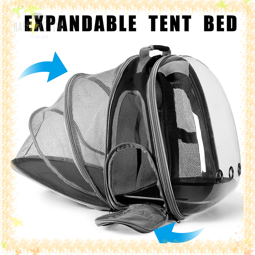 Lightweight Expandable Cat Carrier Clear Bubble Backpack Cat Tote Knapsack Airline Approved Capsule Design