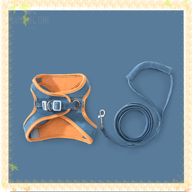 Pet Harness + Leash Set Training Walking Leads for Small Cats Dogs Floral Print Harness Collar Adjust Leashes Set