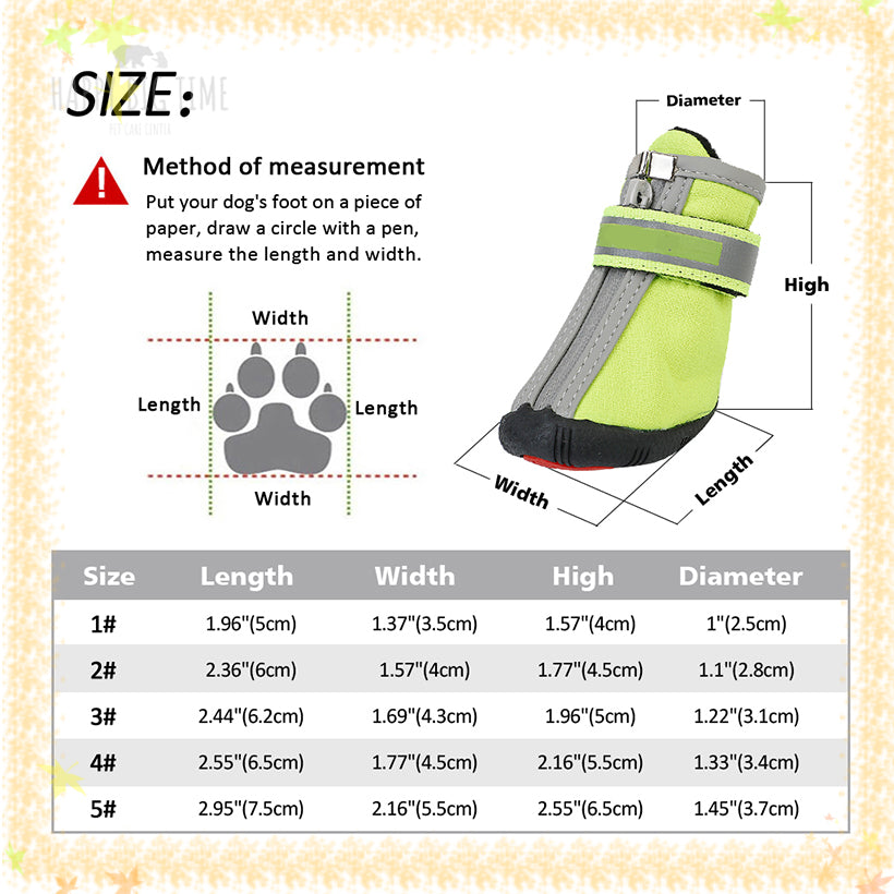 Winter Dog Shoes Warm Small Big Dogs Shoes Socks Waterproof Reflective Dog Boots Paw Protector Non Slip Rain Snow Pet Booties