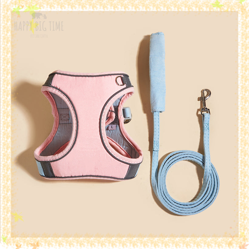 Pet Harness + Leash Set Training Walking Leads for Small Cats Dogs Floral Print Harness Collar Adjust Leashes Set
