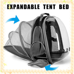 Lightweight Expandable Cat Carrier Clear Bubble Backpack Cat Tote Knapsack Airline Approved Capsule Design