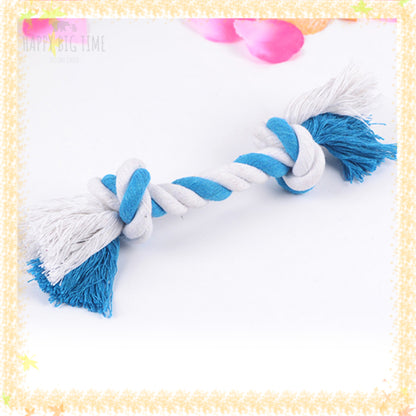 1PCS Cotton Dog Rope Toy Knot Rope Bone Puppy Teething Toys for Chew, Tug or Fetch - Color Random