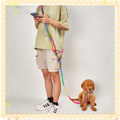 Reflective Nylon Leashes Pet Dogs Chain Traction Rope Leads for Running Free Hands Rope Chain for Small Large Dogs