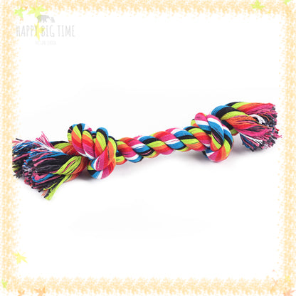 1PCS Cotton Dog Rope Toy Knot Rope Bone Puppy Teething Toys for Chew, Tug or Fetch - Color Random