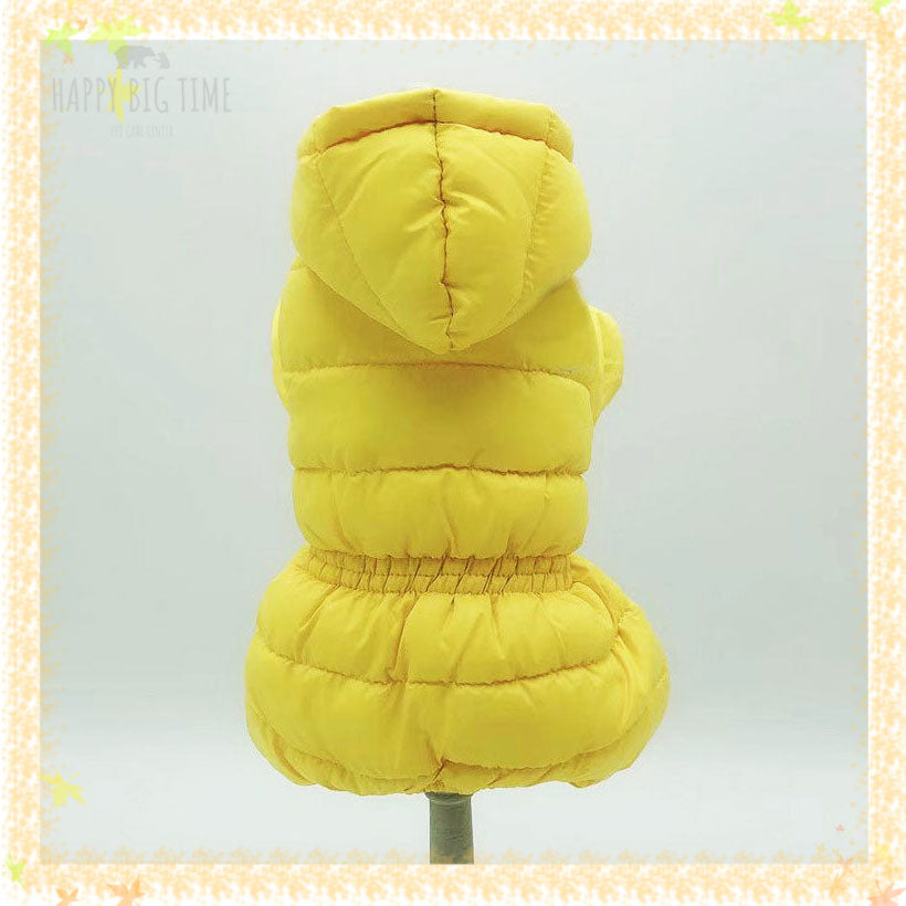 Winter Warm Down Dog Jacket Pet Dogs Costume Puppy Light-weight Four Legs Hoodie Coat Clothes For Teddy Bear Big Combinaison Ski