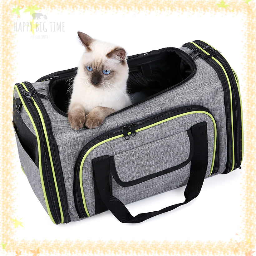 Portable Dog Carrier,Airline Approved,4 Sides Expandable Soft-Sided Pet Carrier,Cat Collapsible Carrier with Removable Soft Fleece Pad